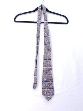 Scooby-Doo Skateboarding Mens Classic Cartoon 100% Silk Tie Fun Gray Funny
